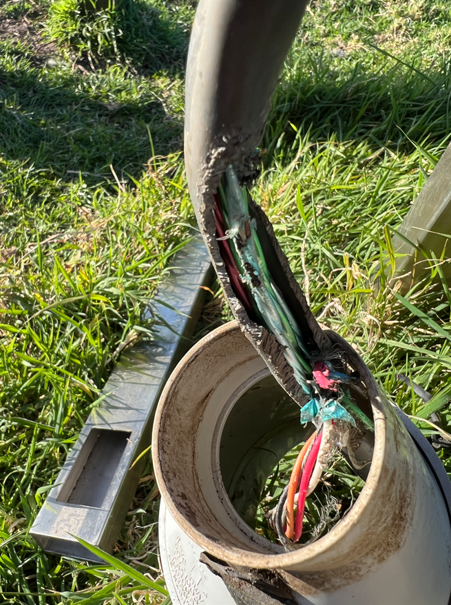 Sometimes a hungry rodent chooses to disconnect our sensors for us. The data collection equipment continues running, but without a sensor properly connected this data is useless