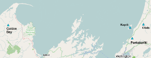 Map of four GeoNet GPS stations shown in the time series above