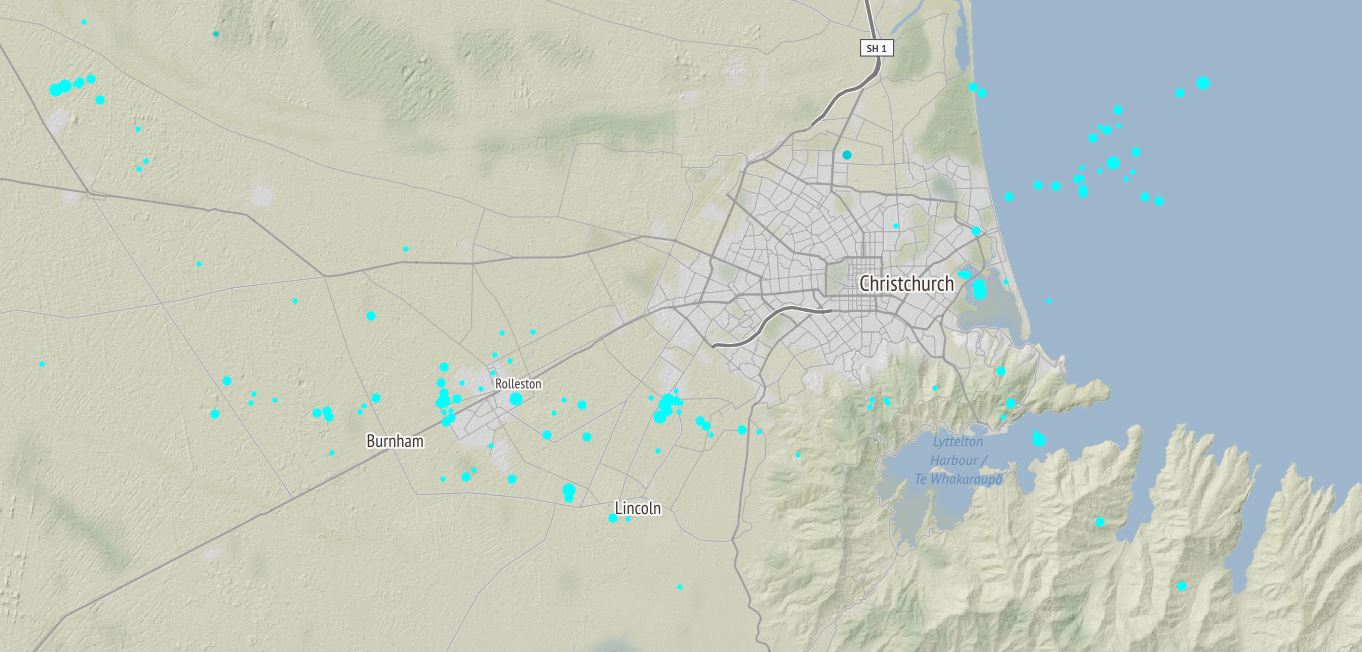 Image showing approximately 90 earthquakes recorded in the last year between M1.2 and M3.5, 13 of them were above M3. The largest is the M3.5 of the evening of 15 June. 